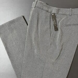 Tahari Arthur S Levine Dress Pants Women's 14 Gray Herringbone NWT Business
